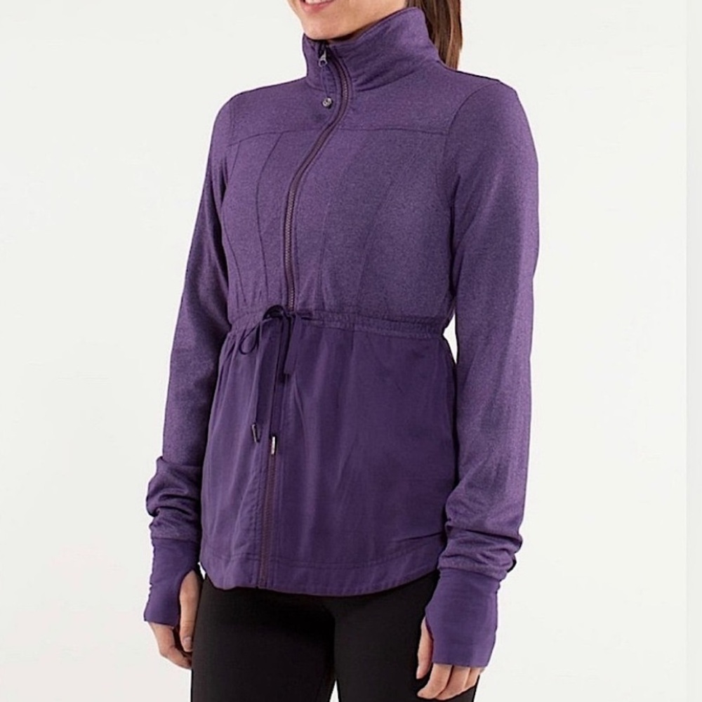 Lululemon Inner Peace Reversible Full Zip Workout Jacket, Concord Grape, S/M - Picture 3 of 15